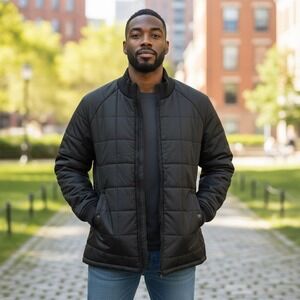 Vintage Jordan Craig Quilted Puffer Jacket Black XXL Mens Outerwear‎ NEW Y2K